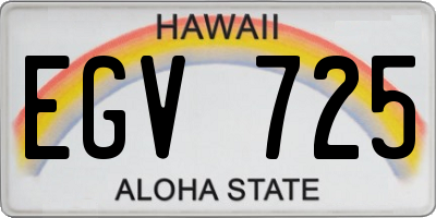 HI license plate EGV725
