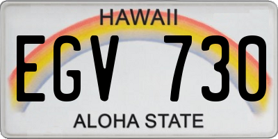 HI license plate EGV730