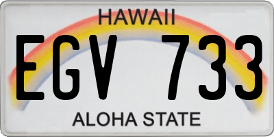 HI license plate EGV733