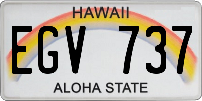 HI license plate EGV737