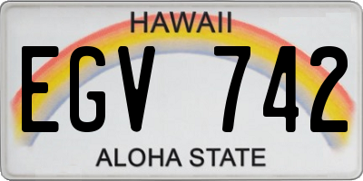 HI license plate EGV742