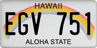 HI license plate EGV751
