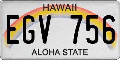 HI license plate EGV756