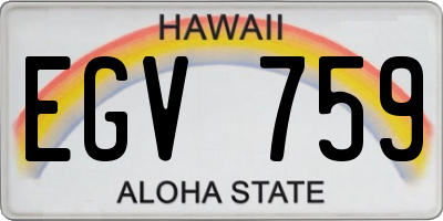 HI license plate EGV759