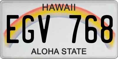 HI license plate EGV768