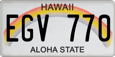 HI license plate EGV770