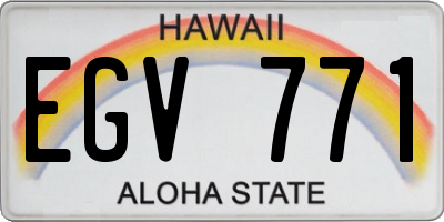 HI license plate EGV771
