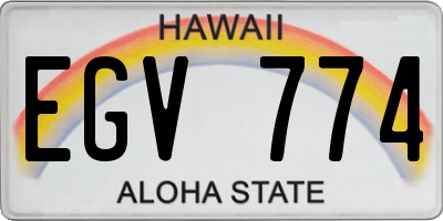 HI license plate EGV774