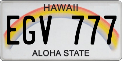 HI license plate EGV777