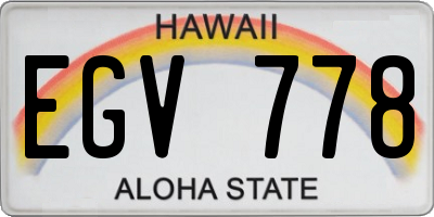 HI license plate EGV778