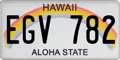HI license plate EGV782