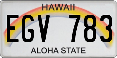 HI license plate EGV783