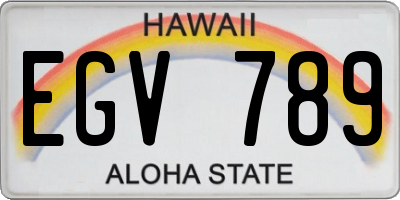 HI license plate EGV789
