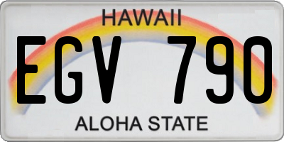 HI license plate EGV790