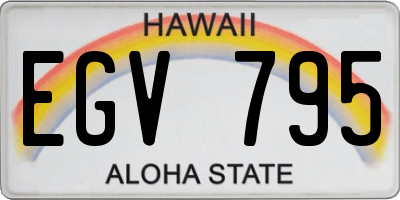 HI license plate EGV795