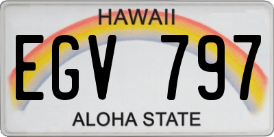 HI license plate EGV797