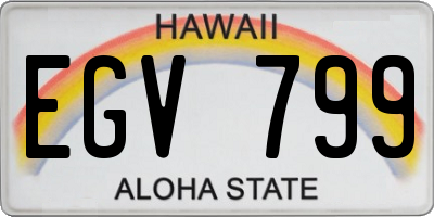 HI license plate EGV799