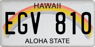 HI license plate EGV810