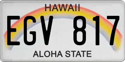 HI license plate EGV817