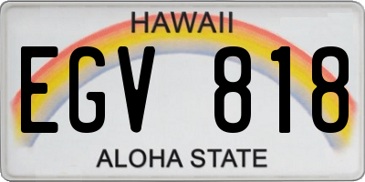 HI license plate EGV818