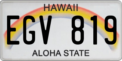HI license plate EGV819