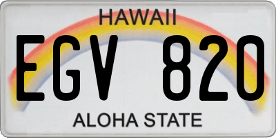 HI license plate EGV820