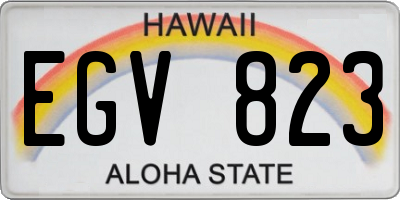HI license plate EGV823