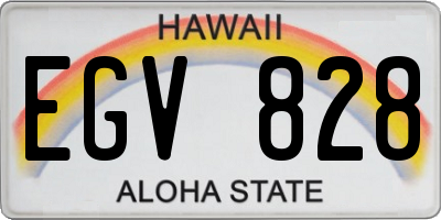 HI license plate EGV828
