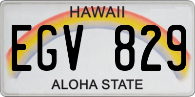 HI license plate EGV829