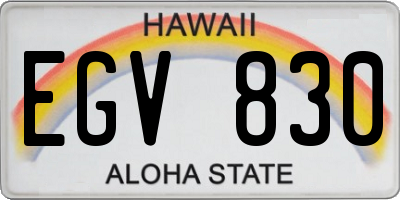 HI license plate EGV830