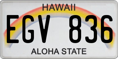 HI license plate EGV836