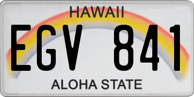 HI license plate EGV841