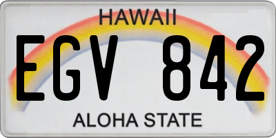 HI license plate EGV842
