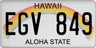 HI license plate EGV849