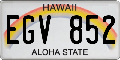 HI license plate EGV852