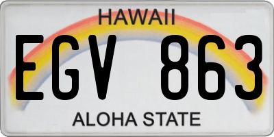 HI license plate EGV863