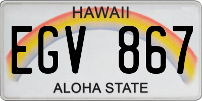 HI license plate EGV867