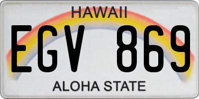 HI license plate EGV869