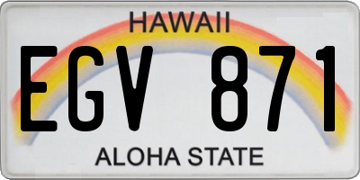 HI license plate EGV871