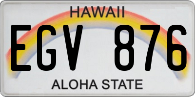 HI license plate EGV876