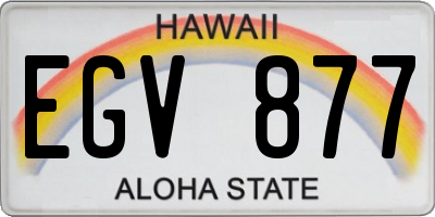 HI license plate EGV877