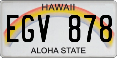 HI license plate EGV878