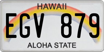 HI license plate EGV879
