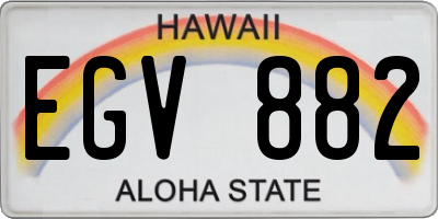HI license plate EGV882