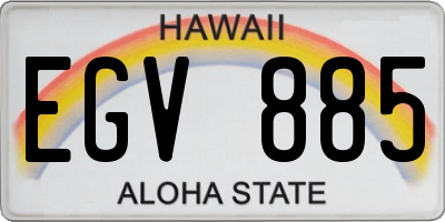 HI license plate EGV885