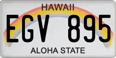 HI license plate EGV895