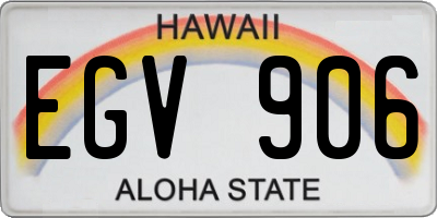 HI license plate EGV906