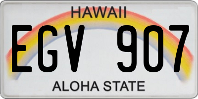 HI license plate EGV907