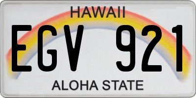 HI license plate EGV921