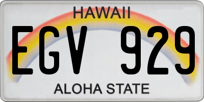 HI license plate EGV929
